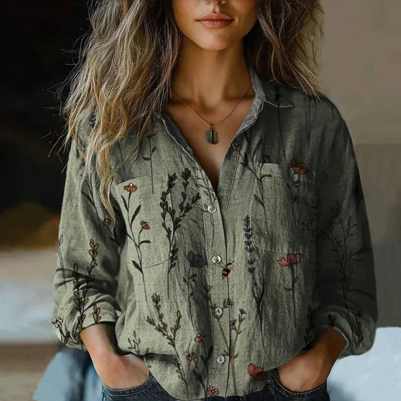 Luisa | Blusa boho para mujer con estampado paisley vintage