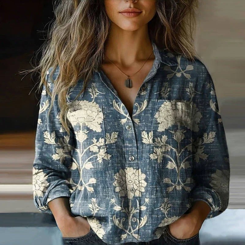 Luisa | Blusa boho para mujer con estampado paisley vintage