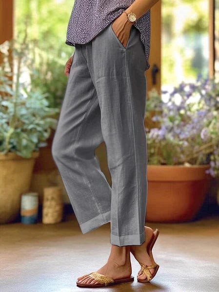 Wendolina | Pantalones rectos para mujer con tejido suave | Cómodos