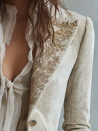 Blazer de mujer ivory bordado