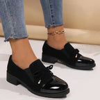 Mocasines Elegantes con Punta Redonda y Lazo Decorativo