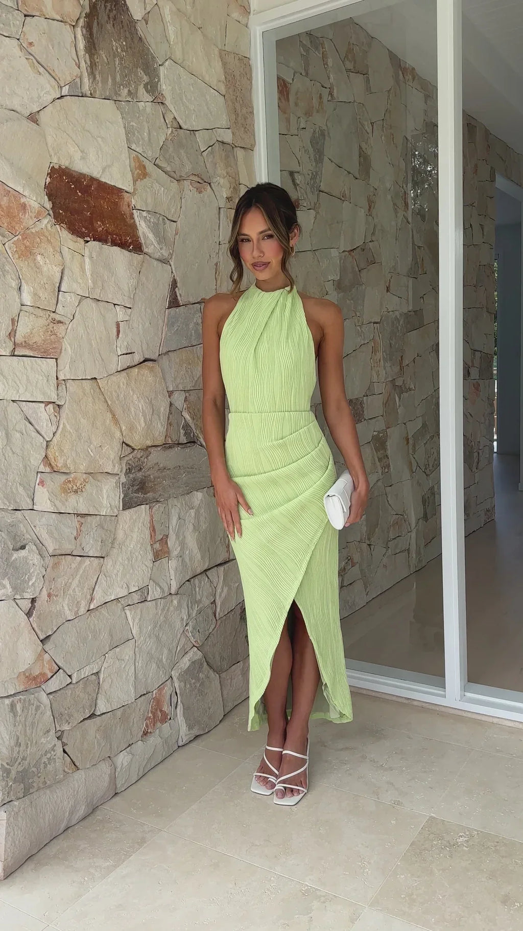 Vestido Largo Plisado