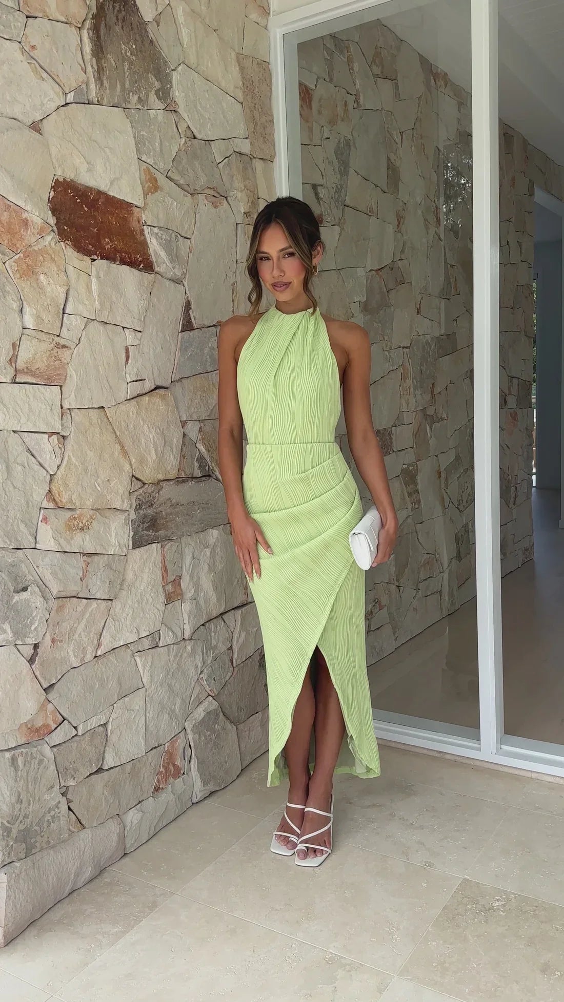 Vestido Largo Plisado