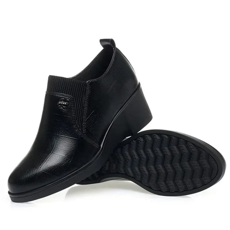 Zapatos de Cuña de Piel a la Moda