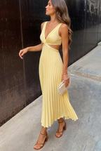 Vestido maxi plisado
