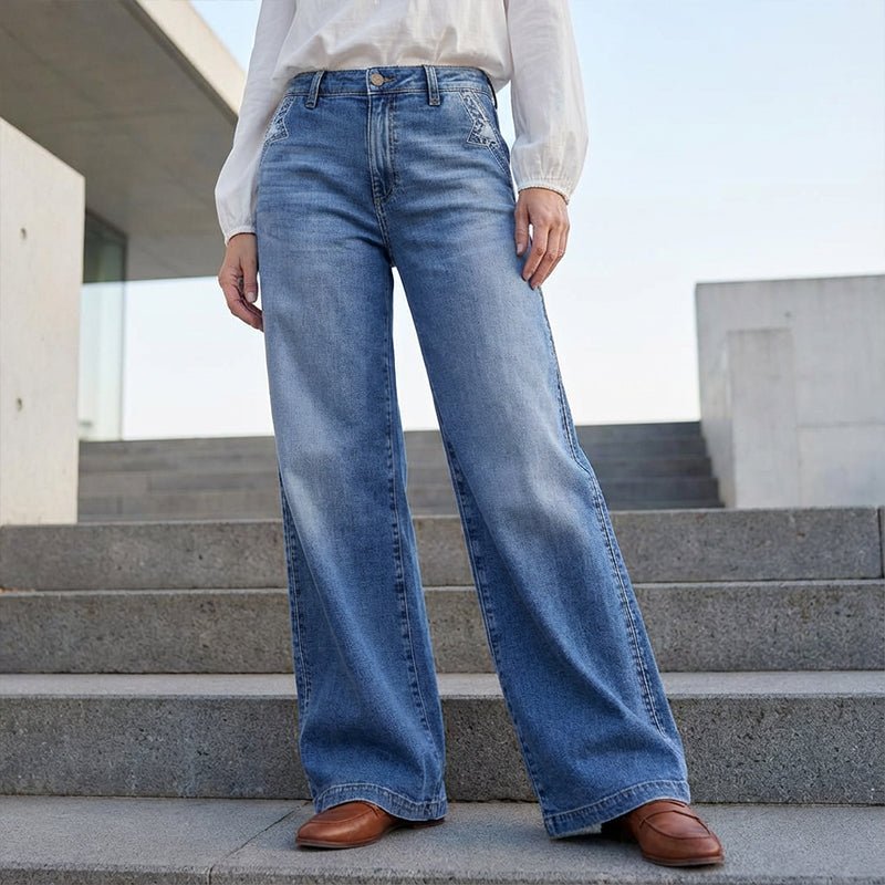 Antonella | Jeans vintage de tiro alto y pierna ancha