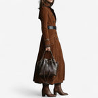 Abrigo largo mujer estilo trench efecto ante – abrigo elegante mujer