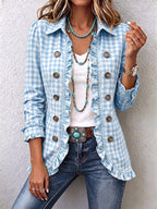Rebeca | Chaqueta de Cuadros Vichy con Volantes