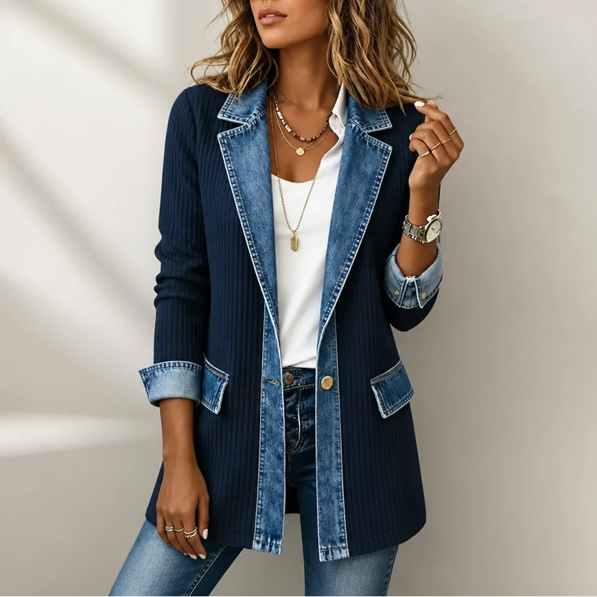 Chaqueta de Punto y Mezclilla Sofía