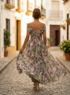 Vestido largo elegante con cuello en V