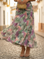 Vestido largo elegante con cuello en V