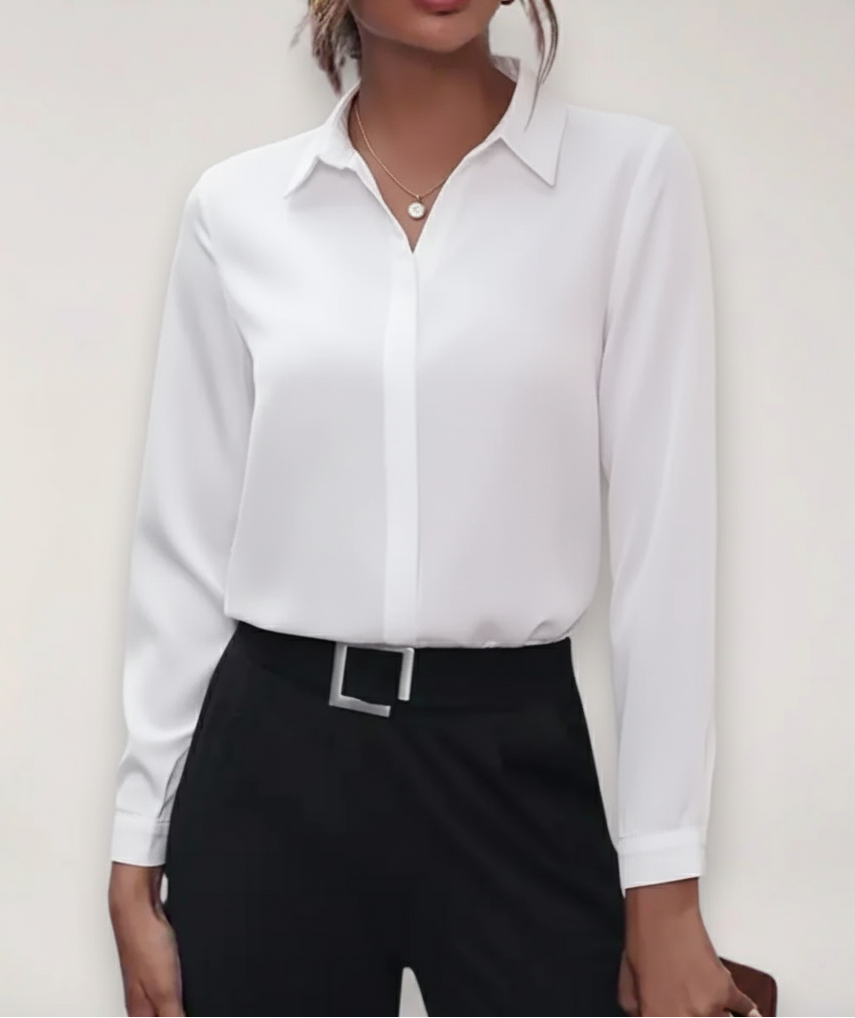 Aurelia | Blusa clásica con cuello camisero para mujer