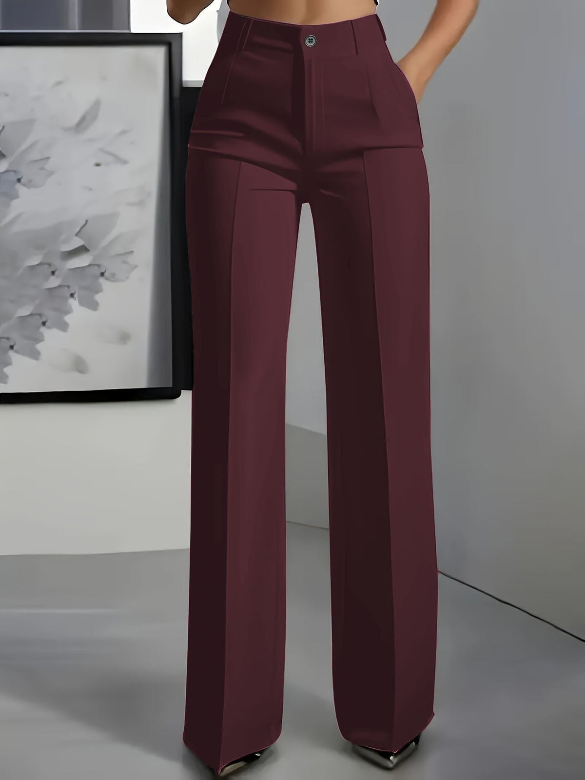 Paulina | Pantalón para mujer de tiro alto y pierna ancha